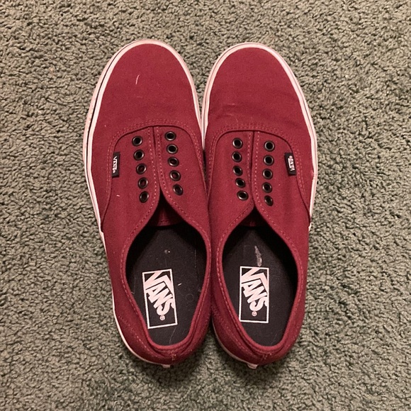 Size 9.5 Mens Maroon Vans Authentics - Picture 1 of 5